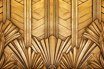 Gold Abstract Background: Timeless Elegance of Art Deco Interior in Sparkling Beauty, generative AI