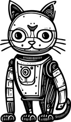 cat robot cartoon