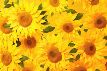 Yellow Abstract Background: Capturing the Vibrant Cheer and Warmth of a Sunflower Field, generative AI