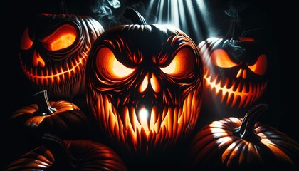 halloween background with pumpkins