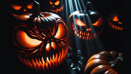 scary Halloween pumpkins