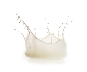 Splash of fresh milk isolated on white