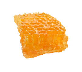 Natural honeycomb with tasty honey isolated on white