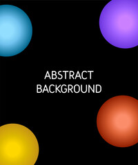 background design with circle objects combined with blended colors, black background, vector