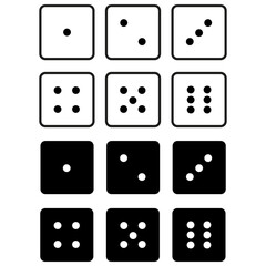 Dice icon. Dice game symbol. Dice icons. Vector illustration. EPS 10.