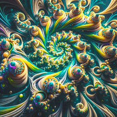 3D ethereal abstract fractal arrangement