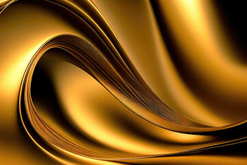 Gold wave liquid flowing metallic background