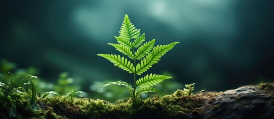 ancient fern With copyspace for text