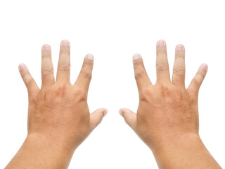Man hand, transparent background