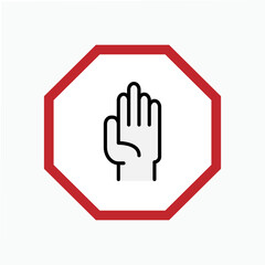 Hand Stop Icon. Greeting, Reject. Refuse, Resist Illustration. Applied as Trendy Symbol for Design Elements, Websites, Presentation and Application - Vector. 