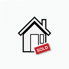 Sold Out Property. Chosen Building Symbol for Info Graphics, Design Elements, Websites, Presentation and Application - Vector