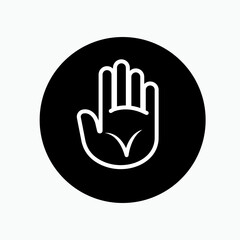 Obraz premium Reject Icon. Palm Hand, Refuse Symbol Within Glyph Style - Vector.