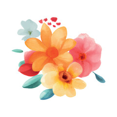 watercolor flowers on a white background