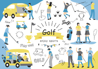 ゴルフを楽しむ人達