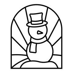 Snowman Badge Illustration