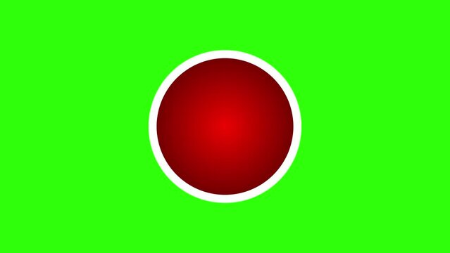 Basic circle background poop up channel logo animation greenscreen 4k red green blue black 3d