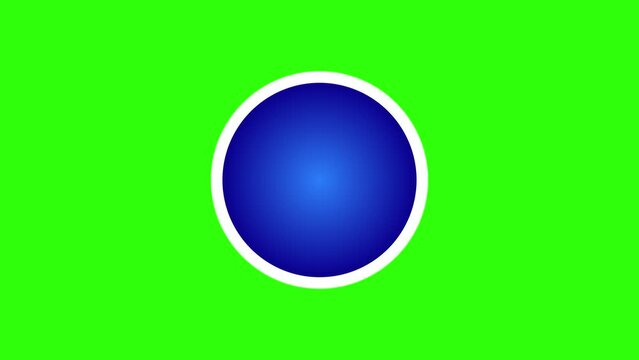 Basic circle background poop up channel logo animation greenscreen 4k red green blue black 3d