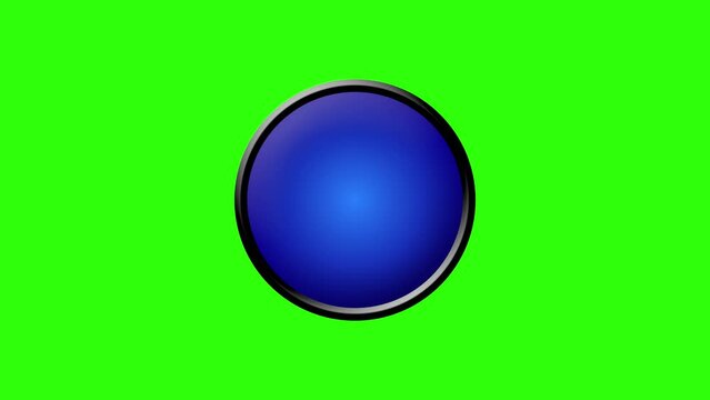 Basic circle background poop up channel logo animation greenscreen 4k red green blue black 3d
