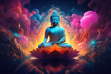 abstract background of buddha and lotus
