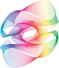 Wireframe Colorful Shape With Transparent Background