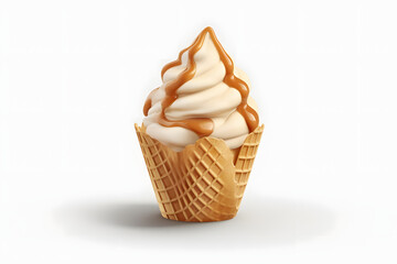 Dulce de leche ice cream 3d rendering style