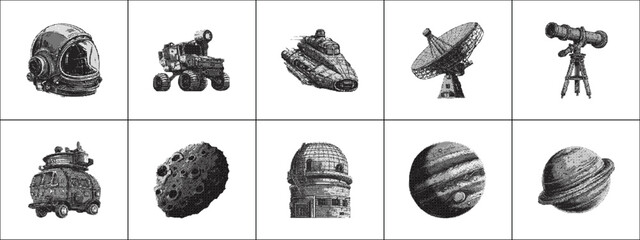 Space Bitmap Dither Pixelated Vectors