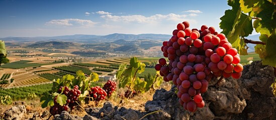 Exploiting vineyards for Jumilla wine on the Camino de Santiago in southern Spain between Yecla and...