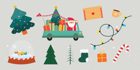 Collection of Christmas elements. Vector for products and designs with Christmas and New Year themes