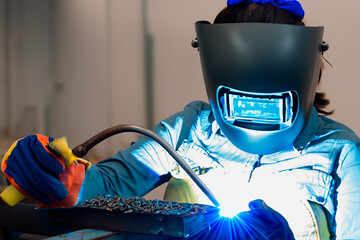 Young Woman Welder AI Generated
