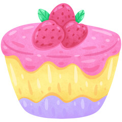 Cute Watercolor Dessert Illustration