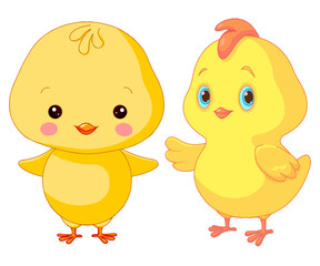 Cute healthy easter chickens character kids story
