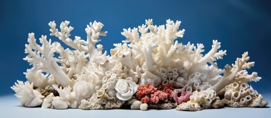 Climate change causing coral bleaching and coral reef death With copyspace for text