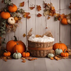 Pumpkin newborn digital backdrop boy girl autumn fall boho fur pumpkin background bundle newborn props,
