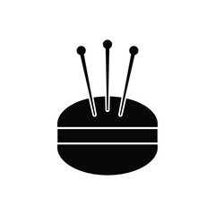 Pincushion and needles icon design. isolated on white background. vector illustration