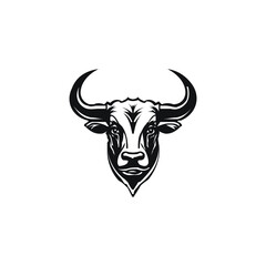 head of mascot african buffalo head logo design