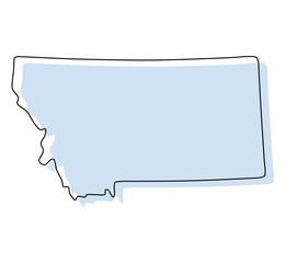 montana map, montana vector, montana outline, montana stylized