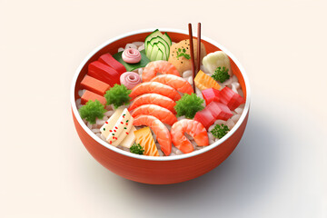 delicious japanese sushi 3d isometric style