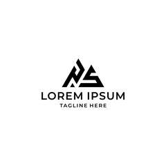 p s ps sp initial mountain logo design vector template