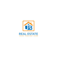 UB initial monogram logo for real estate with polygon shape creative design