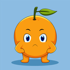 Cute Orange Has An Angry Expression Illustration