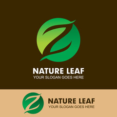 z leaf logo , nature logo vector , environment logo vector - obrazy, fototapety, plakaty