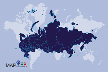 Map of Russia. Vector Illustration EPS10.