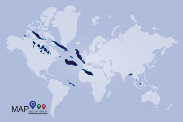 Map Solomon islands. Vector illustration eps 10.
