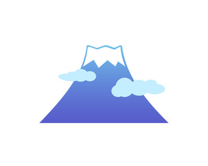 富士山と雲のシンプルなイラスト