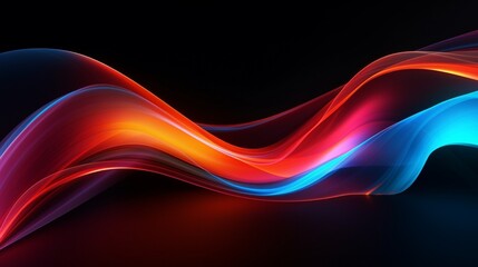 Generative AI : Long exposure photograph creates an abstract and futuristic painting color texture with neon lighting effect. Modern, creative and dynamic shiny pattern, on a black background. energy 