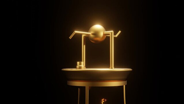 rotating Hero's engine is a simple, bladeless radial steam turbine 3d renderin