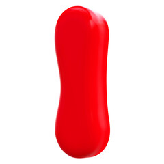 Red Letter I With Style 3d Render