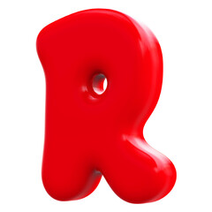 Red Letter R With Style 3d Render