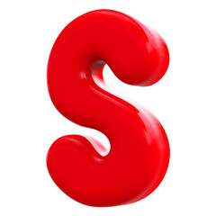 Red Letter S With Style 3d Render