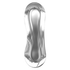 Silver Letter I With Style Bubble Glass